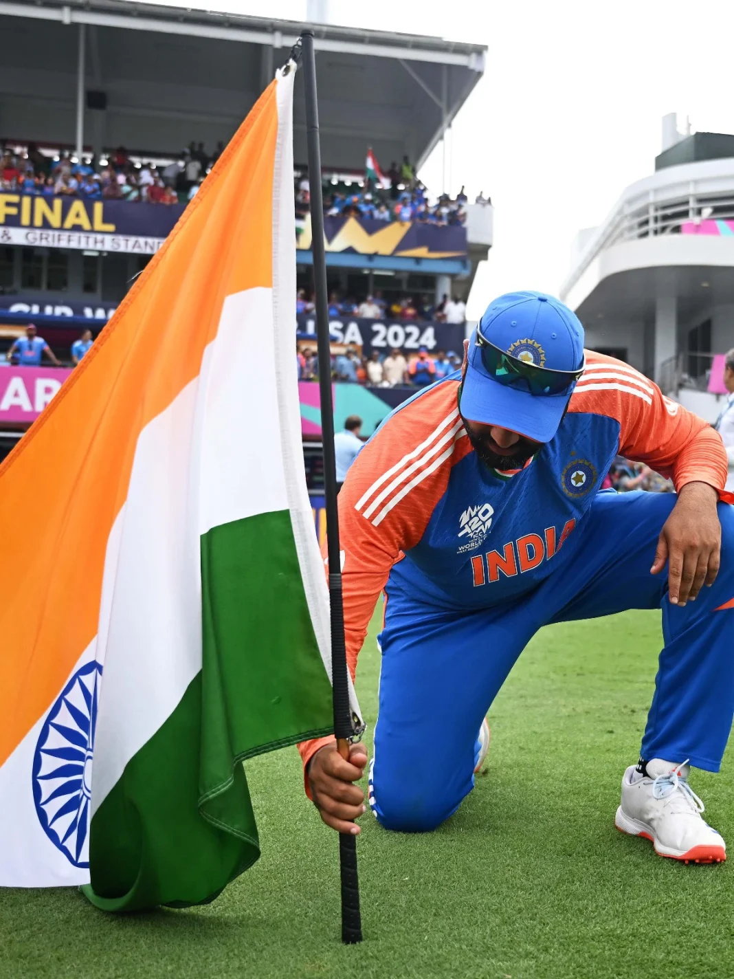 Rohit Sharma, T20 World Cup 2024, India vs South Africa Final, Indian Cricket Team, Tricolour Photo, Barbados Final, Team India Victory, Rohit Sharma Social Media, Cricket News, ICC T20 Champion