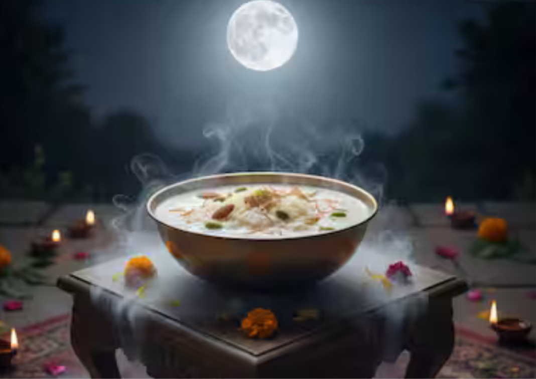 Shraad Purnima khir in moonlight